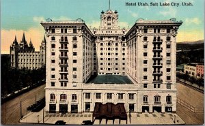 Vtg Salt Lake City UT Hotel Utah 1910s Unused Old View Postcard