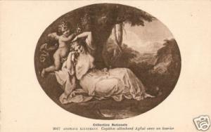 Art postcard CUPID binding AGLAIA ~ Angelica Kauffmann