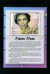 208005 USA Legends of American Music Robera Martin postcard