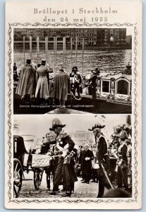 Sweden Postcard Brollopet in Stockholm 1935 Vintage Multiview RPPC Photo