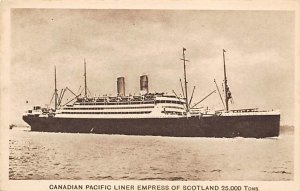 Empress of Scotland Canadian Pacific Steamship Co Ship Unused 