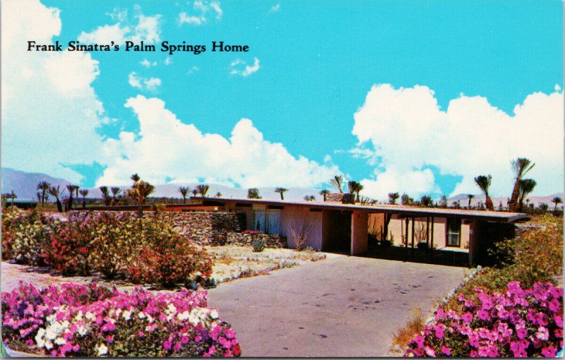 Frank Sinatra House Palm Strings CA Unused Vintage Postcard F65