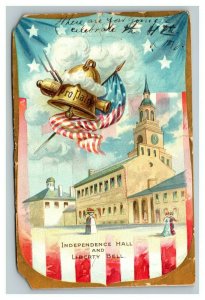 Vintage 1910's Tuck's Postcard - Independence Hall Liberty Bell American Flag