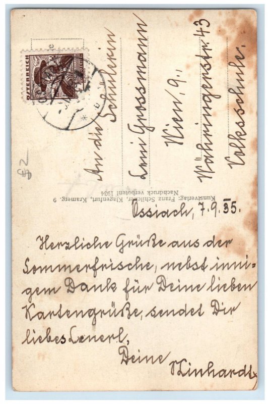 1935 Steindorf am Ossiacher See Ossiach Carinthia Austria RPPC Photo Postcard