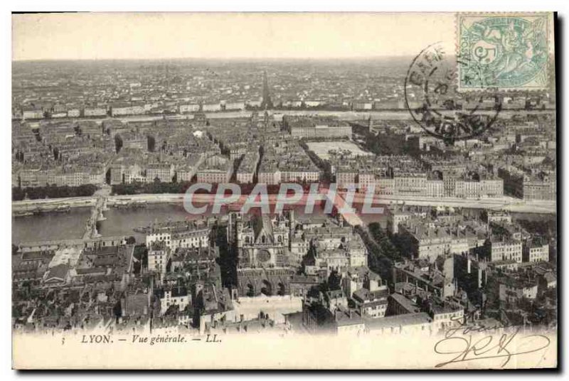 Old Postcard Lyon General view