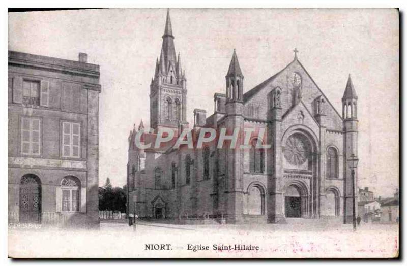 Old Postcard Niort Eglise Saint Hilaire Advertisement milk & # 39Appenzell