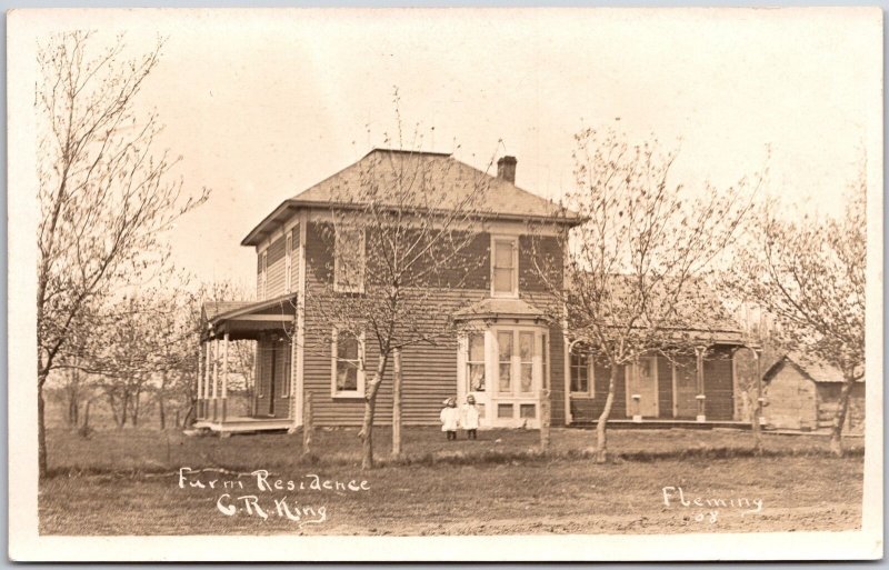 Furnn Residence G. R. King Children Outside The House Photograph Postcard