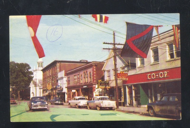 ANTIGONISH NOVA SCOTIA CANADA DOWNTOWN STREET SCENE OLD CARS POSTCARD