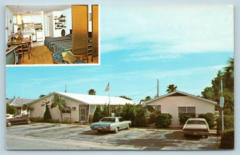 Postcard FL St Petersburg Sea Gull Apartment Motel Interior Exterior