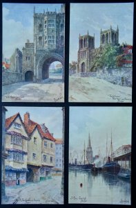 Collection of 4 x BRISTOL Artist Impressions c1908 Postcard by J.W. Ruddock