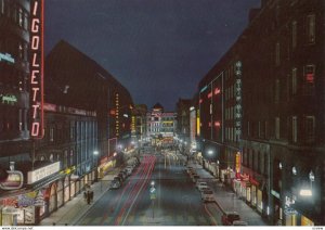 STOCKHOLM, Sweden, 1960s; Kungsgatap i nattbelysning