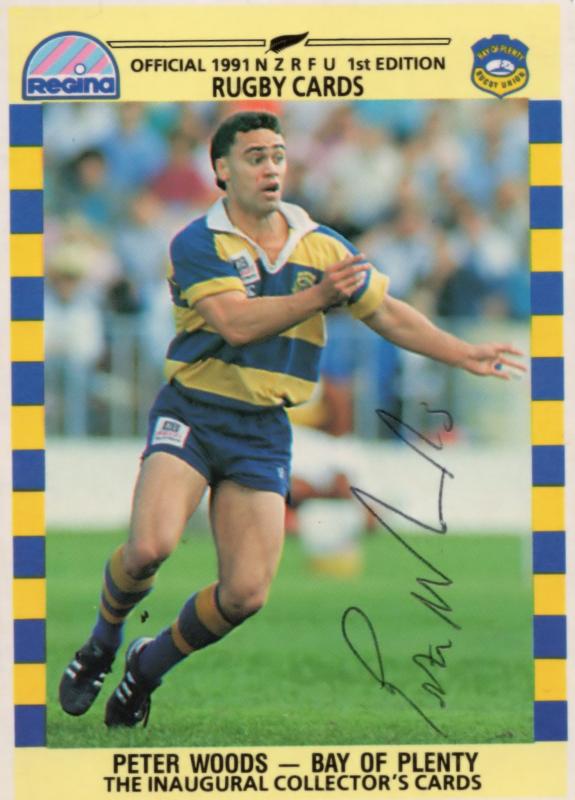 Peter Woods Bay Of Plenty Team 1991 New Zealand Rugby Hand Signed Card Photo