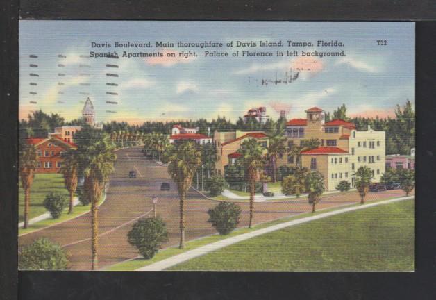 Davis Boulevard,Tampa,FL Postcard 