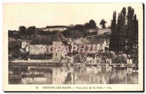 Old Postcard Thonon Les Bains View Jack La Jetee