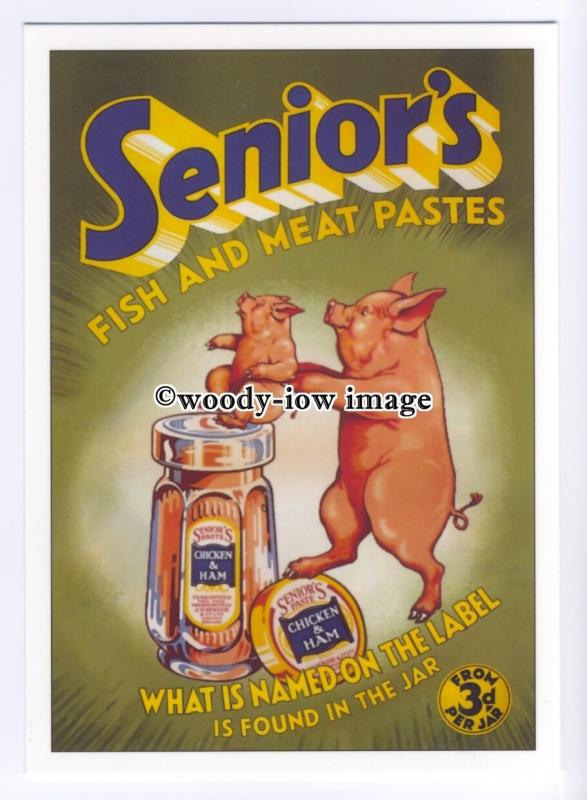 ad0783 - Seniors Fish & Meat Pastes - Pig On The Jar - Modern Advert Postcard