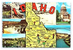 Idaho Continental Multi View Map Postcard