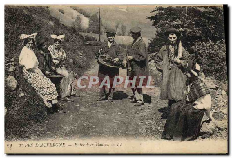 Old Postcard Folklore Auvergne Between dances