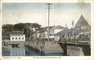 Kennebunkport ME Maine Business Sect Kennebunk River c1900-20s Vintage Postcard