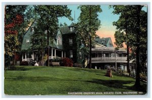 1913 Exterior Baltimore Country Club Roland Park Baltimore Maryland MD Postcard