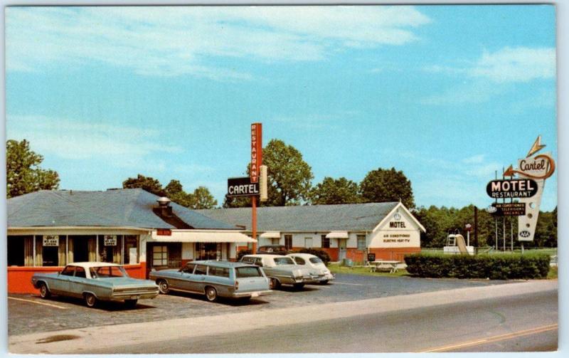 NASHVILLE, Tennessee TN   Roadside CARTEL MOTEL & RESTAURANT  VW Bug  Postcard