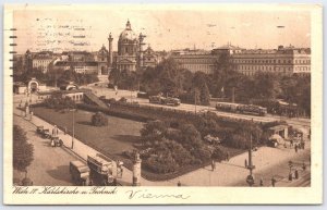 Vintage Wien Karls Kirche & Technik Vienna Austria Postcard 1935