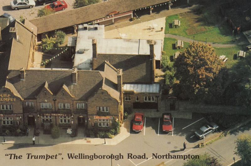 The Trumpet Pub Carvery Wellingborough Road Northampton Advertising Postcard