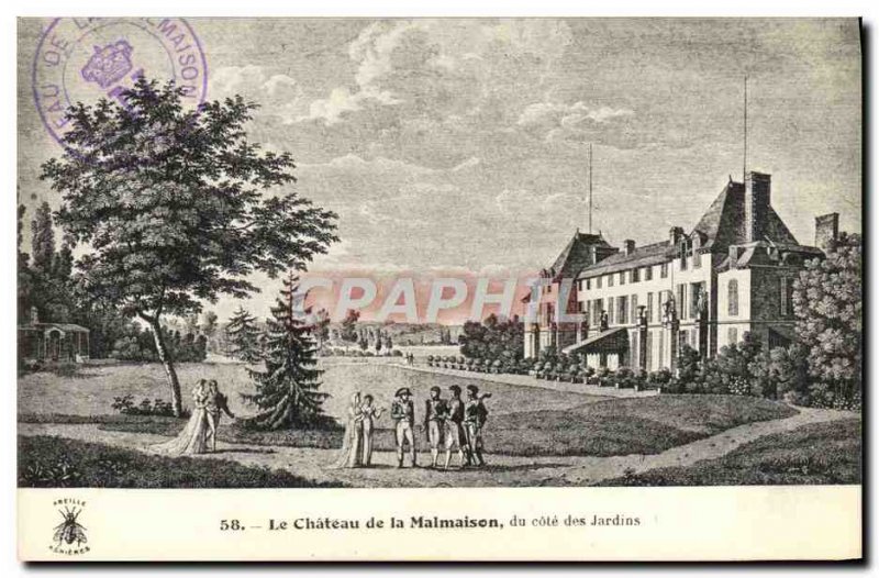 Old Postcard Chateau de Malmaison on the side of Napoleon 1st Gardens