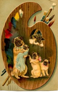 Greeting - General. Dogs & Kitten