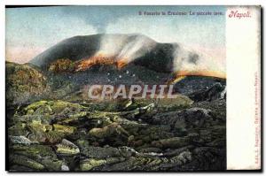 Old Postcard Volcan Napoli Il Vesuvio in eruzione The washing piccole