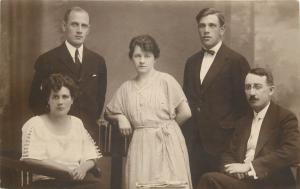 Photo postcard dated 1923 group of people social history
