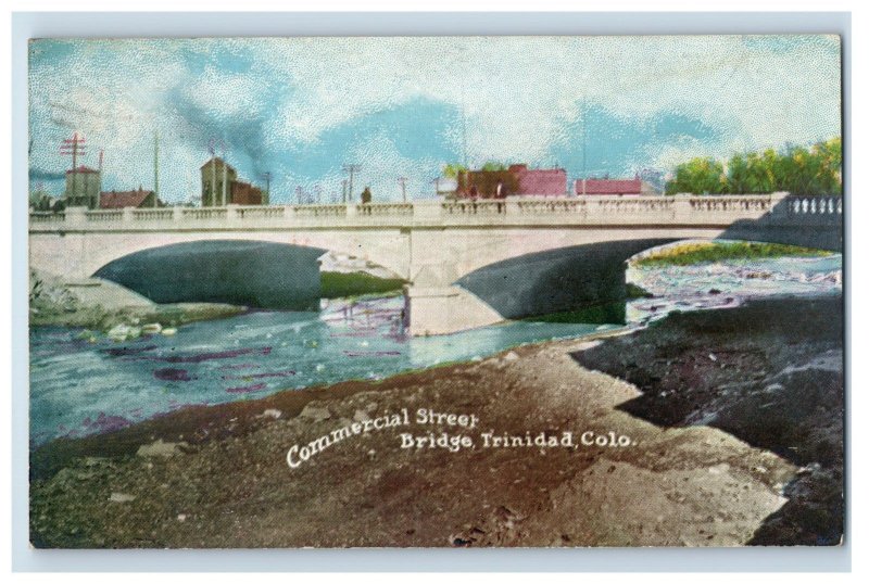 1900-06 Commercial Street Bridge Trinidad, Colo Postcard F150E