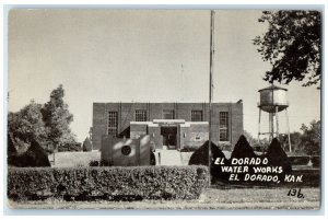 c1950's El Dorado Water Works Building Office Tank El Dorado Kansas KS Postcard