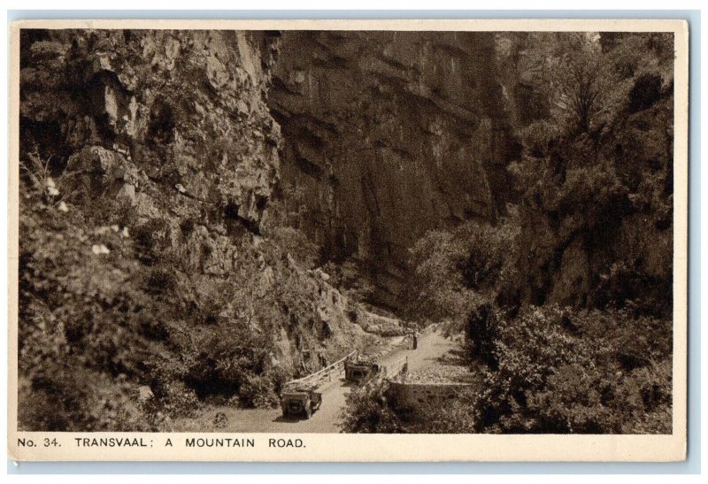 c1930's No 34 Transvaal A Mountain Road Vehicle Bridge South Africa Postcard