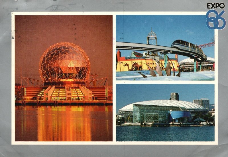 Postcard Three Memorable Sites At Expo Center Omnimax Theater Vancouver Canada