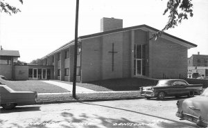 RPPC Postcard Iowa Denison 1957 Chevrolet Methodist Church 23-4656