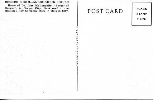 OR - Oregon City. McLoughlin House Record Room