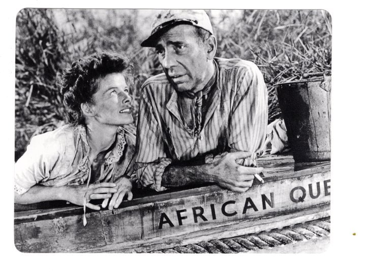 The African Queen 5 X 7 inch Photo Card, Movie Scene, Bogart and Hepburn