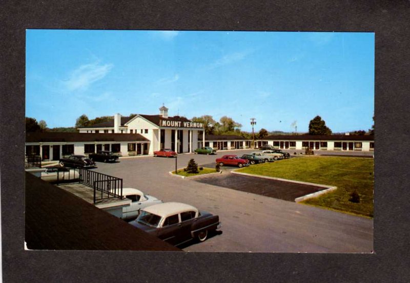 NY Mt Mount Vernon Motel Hotel Albany New York Postcard Old cars