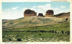 USA On Union Pacific System Tea Kettle Rock Green River Wyoming Postcard 07.44