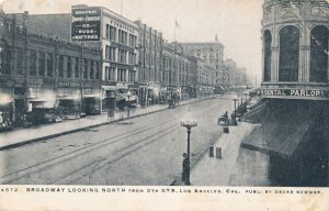 Los Angeles CA California Broadway Looking North - Dental Parlors on Right - UDB