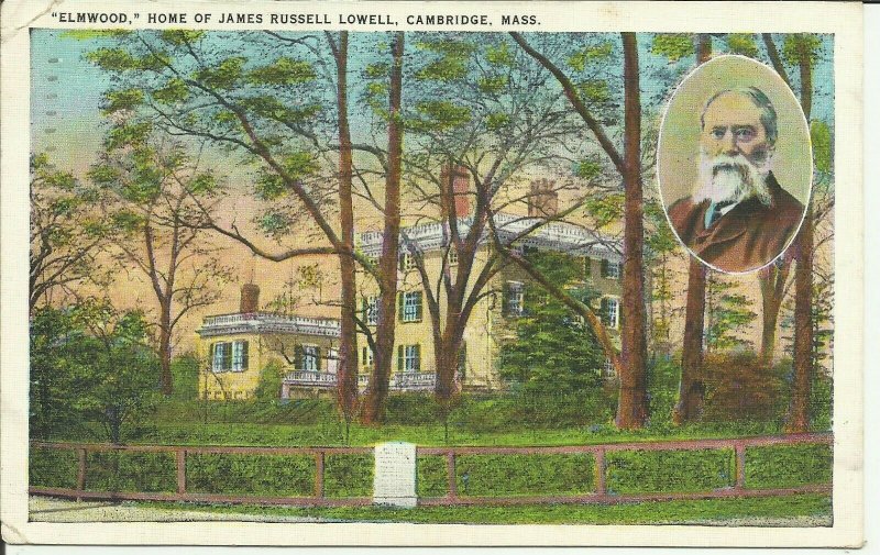 Cambridge. Mass., Elmwood Home of James Russell Lowell