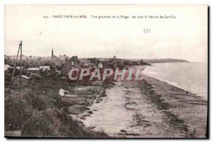 Old Postcard Saint Pair sur Mer general view of the Beach off the Pointe de C...