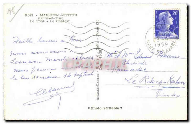 Maisons Lafitte - Le Chateau - The Bridge - - Old Postcard