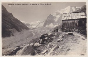 Switzerland Cabane du Petit Mountet Dt Blanche et Pointe de Zinal Real Photo