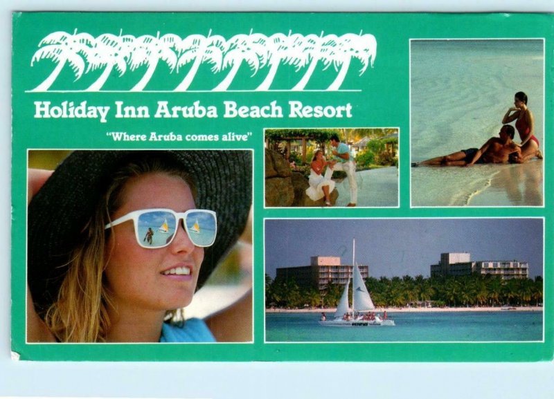 HOLIDAY INN ARUBA BEACH RESORT ~ Advertising 1991 Palm Beach    4x6 Postcard 