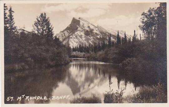 Canada Alberta Banff Mount Rundle Real Photo