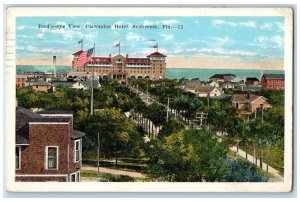 1924 Bird's Eye View Clarendon Hotel Seabreeze Daytona Florida FL Postcard 