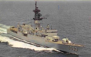 USS Reasoner DE-1063 Destroyer Escort Frigate US Navy Ship postcard