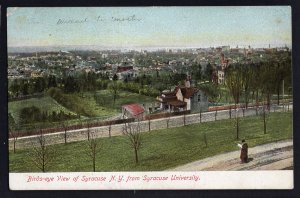 New York SYRACUSE Birds-Eye View from Syracuse University - Divided Back