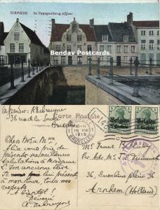 belgium, DIXMUIDE DIXMUDE, Papagaaibrug aan de Yser (1915) Cancel Stamps